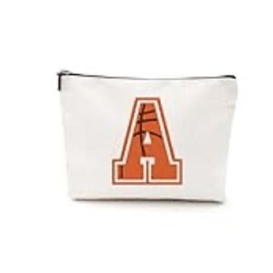 White Pouch with Orange Letter A
